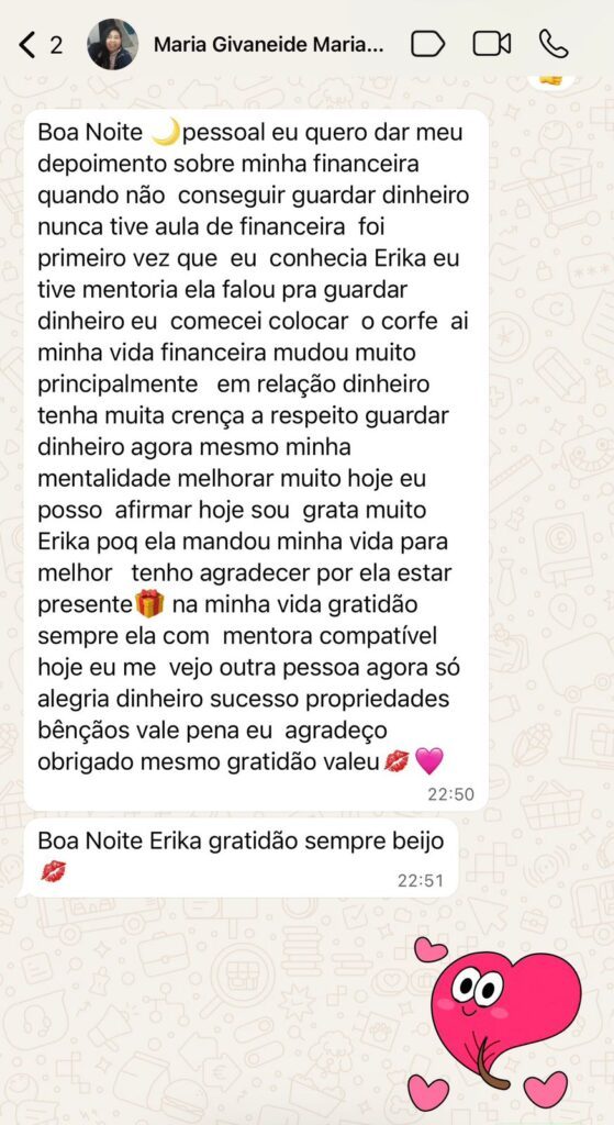 Depoimento de Maria Givaneide no WhatsApp