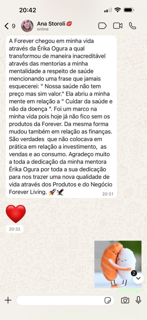 Depoimento de Ana Storoli no WhatsApp